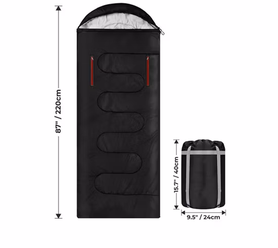4 Seasons Warm Cold Weather Leichter, tragbarer, wasserdichter Schlafsack mit Kompressionssack für Erwachsene und Kinder