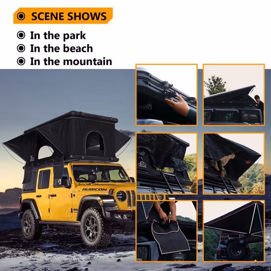 210*130*110cm Camping Automatisches Pop-up-SUV Leichtes Hartschalen-Alu-Cab-Dachzelt